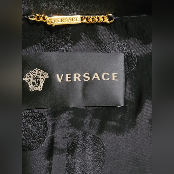 Flash sale⚡️Versace Safety pin-embelisshed Leather Blazer - Picture 11 of 13